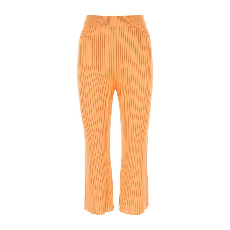 Krótkie spodnie z wiskozy w kolorze brzoskwiniowym Jil Sander