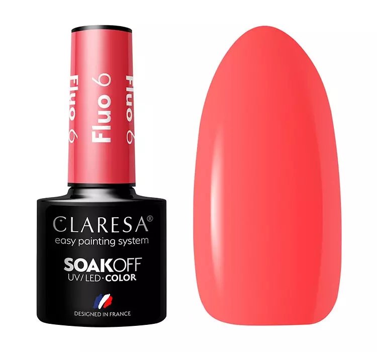 CLARESA SOAK OFF LAKIER HYBRYDOWY FLUO 6 5ML