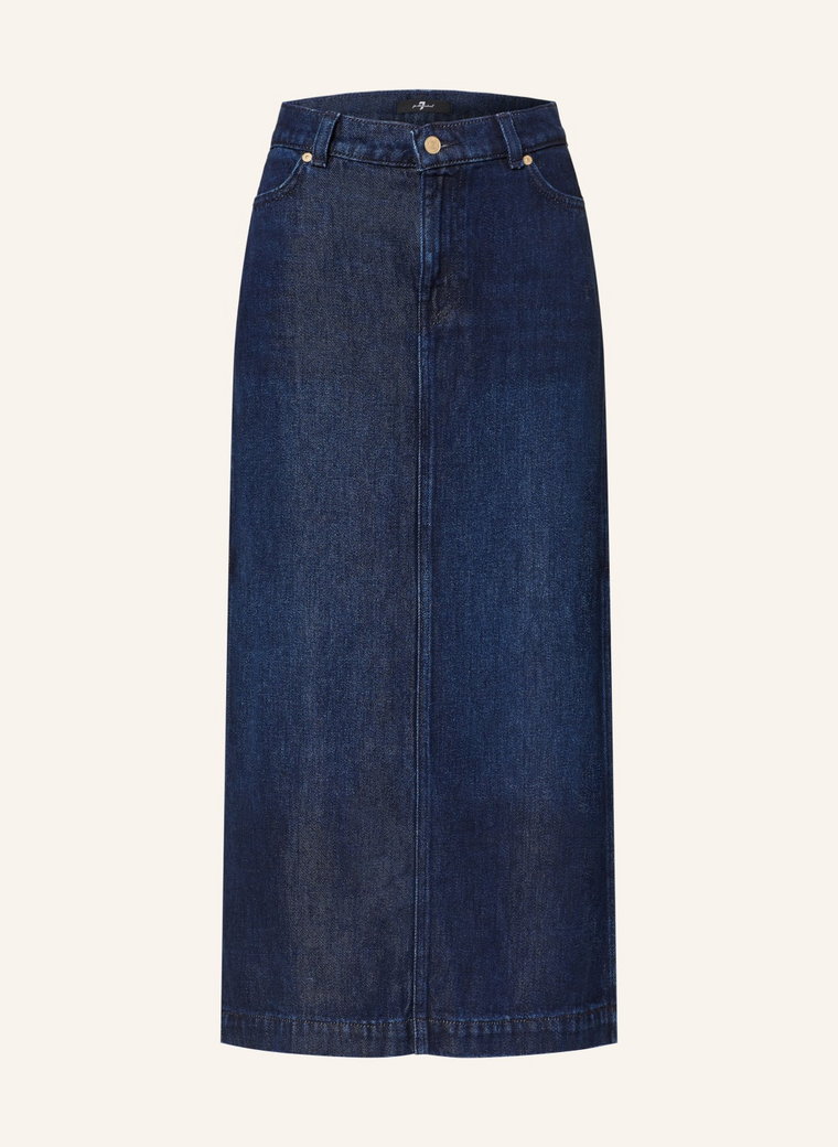 7 For All Mankind Spódnica Jeansowa Midi Skirt blau