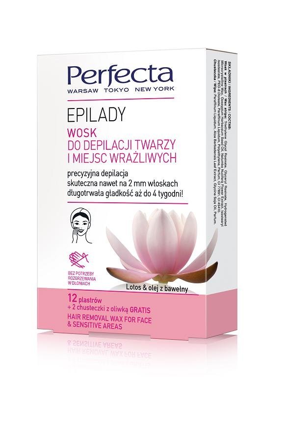 Perfecta, Epilady, wosk do depilacji twarzy i miejsc wrażliwych, 12 szt., 10 g