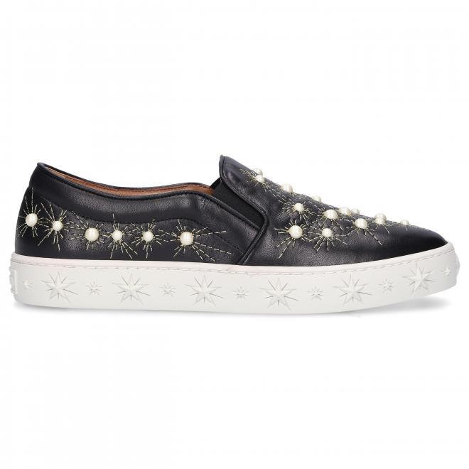 Aquazzura Trampki wsuwane COSMIC PEARLS  skóra cielęca