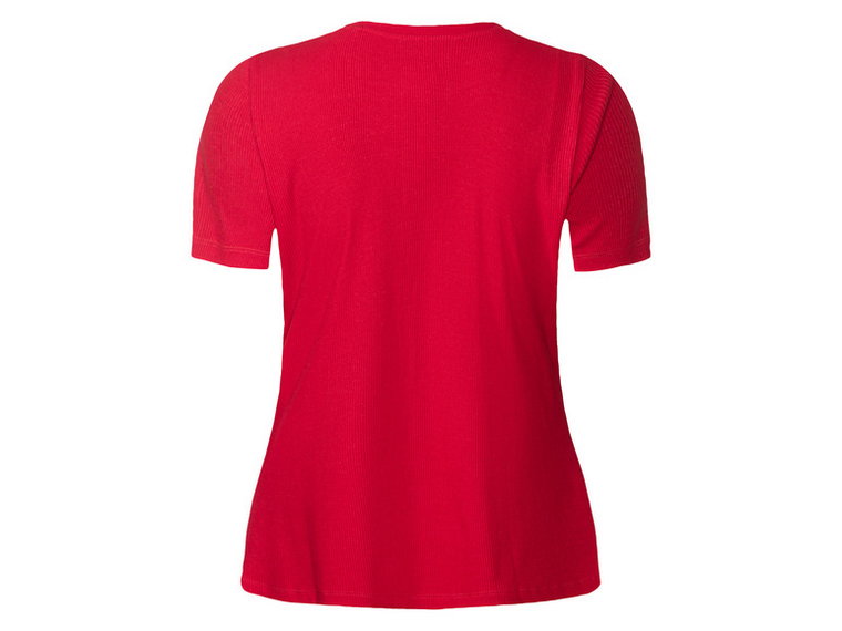 esmara T-shirt damski z bawełną (XS (32/34), Czerwony)