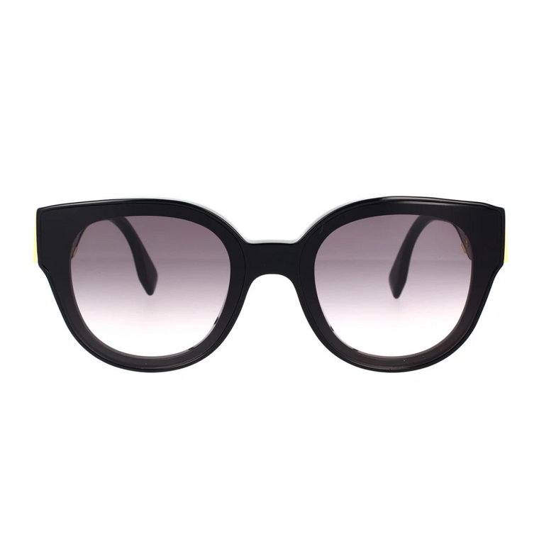 Eleganckie okrągłe okulary przeciwsłoneczne z ciemnoszarym szkłem Fendi
