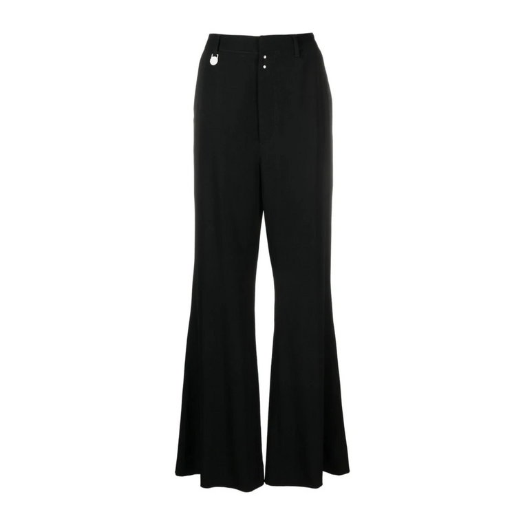 Czarne spodnie o wysokim staniku i rozszerzanych nogawkach MM6 Maison Margiela