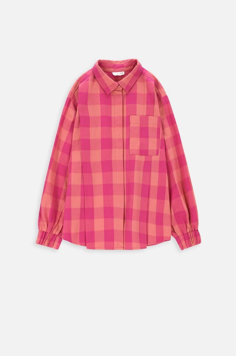 Coccodrillo koszula bawełniana dziecięca ZC3140101PUJ PEPPED UP JUNIOR kolor różowy
