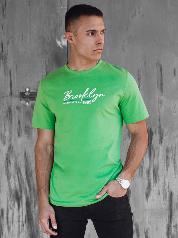 Koszulka męska z nadrukiem zielona Dstreet RX5405