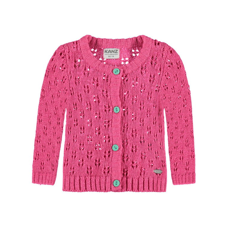 Dziewczęcy sweter rozpinany, różowy, rozmiar 68