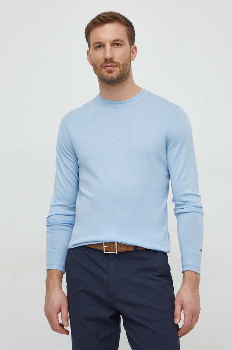 Tommy Hilfiger sweter męski kolor niebieski lekki