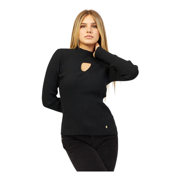 Czarny sweter z golfem dla kobiet YES ZEE