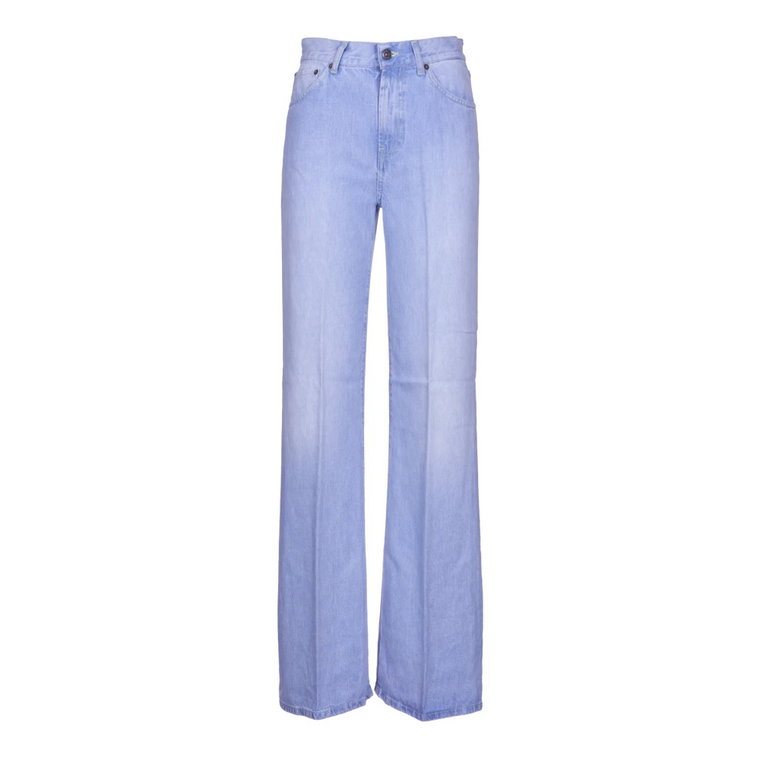 Niebieskie jeansy z szerokimi nogawkami Dondup