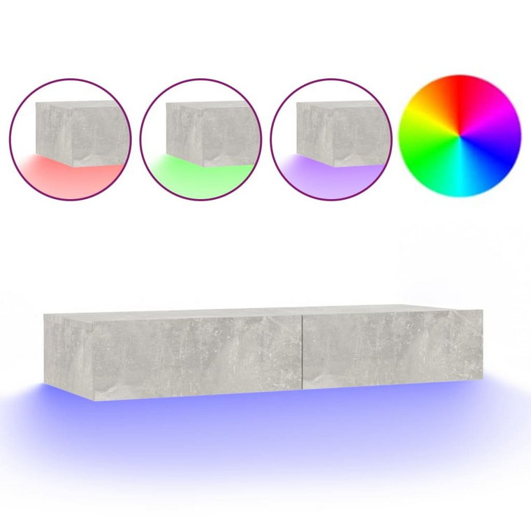 Szafka TV LED 90x35x15,5 szary beton