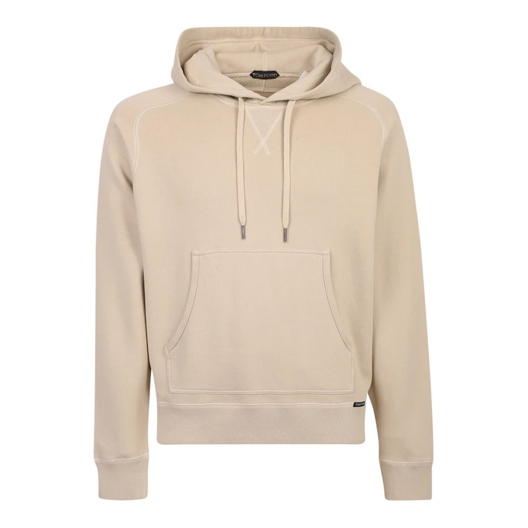 Beżowy Vintage Hoodie z Troczkami Tom Ford