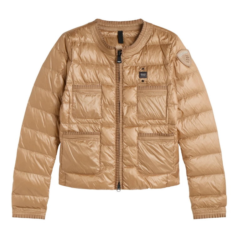 Krótka Kurtka Scarlett Nylon Puffer Blauer