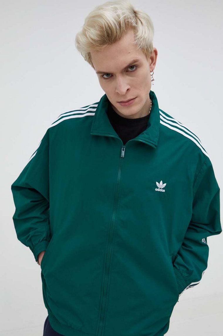 adidas Originals bluzka Adicolor Woven Firebird Track Top męska kolor zielony przejściowa IT2494