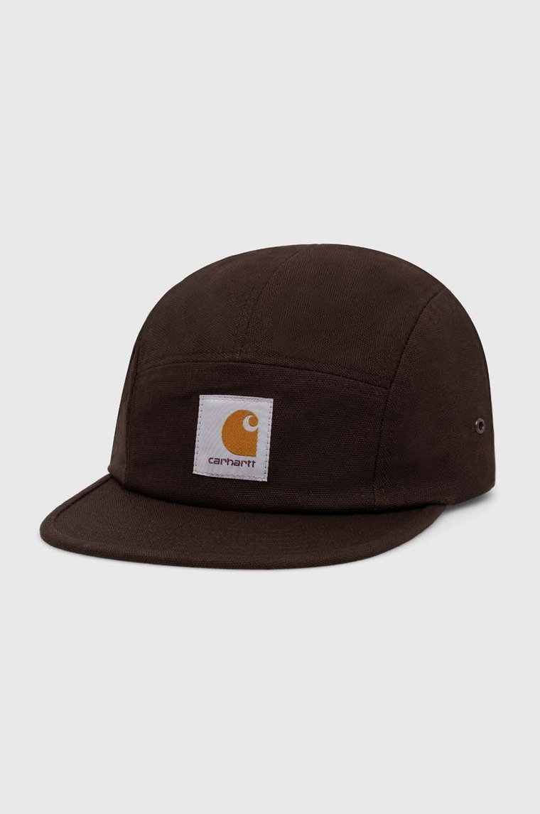 Carhartt WIP czapka z daszkiem bawełniana Backley Cap kolor brązowy z aplikacją I016607.47XX