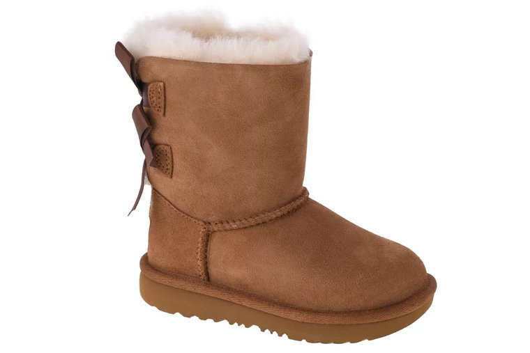 UGG Bailey Bow II T Kids 1017394T-CHE, Dla dziewczynki, Brązowe, buty zimowe, skóra naturalna, rozmiar: 22