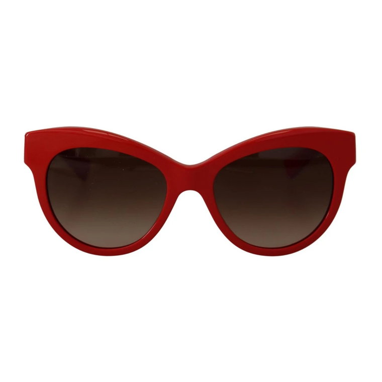 Limitowana edycja czerwone okulary przeciwsłoneczne w stylu kocie oko Dolce & Gabbana