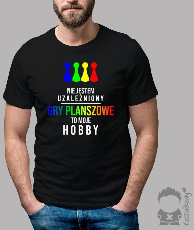 Nie jestem uzależniony, gry planszowe to moje hobby - męska koszulka z nadrukiem
