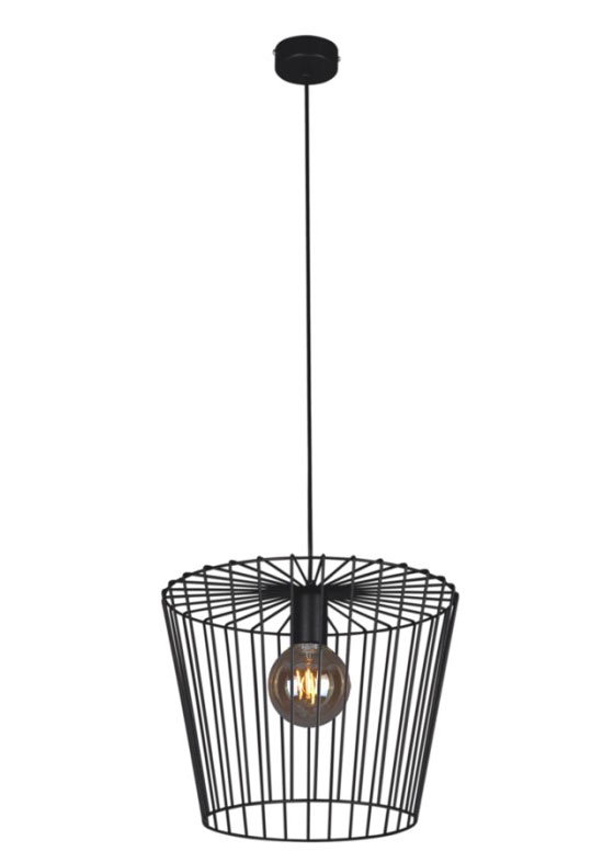 Czarna industrialna lampa wisząca druciana - S565-Folta