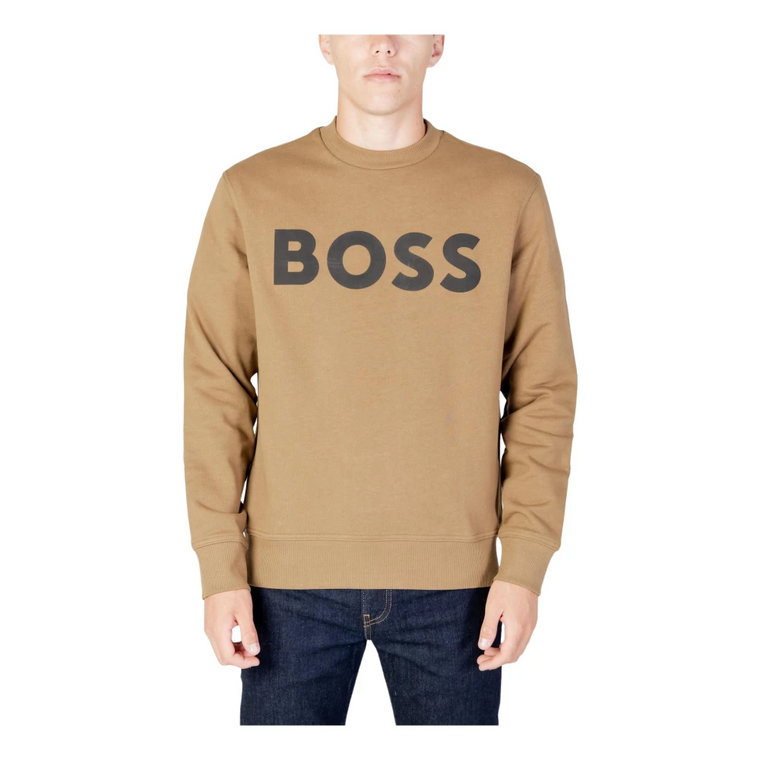 Męska Brązowa Bluza z Nadrukiem Hugo Boss