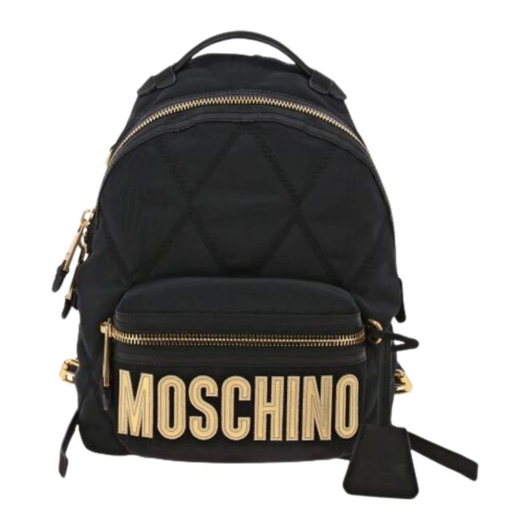 Średni Rozmiar Pikowany Nylonowy Plecak Couture Moschino