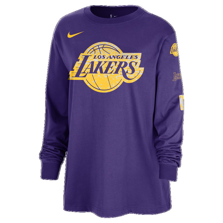 Damski T-shirt z długim rękawem Nike NBA Los Angeles Lakers Courtside Essential - Fiolet