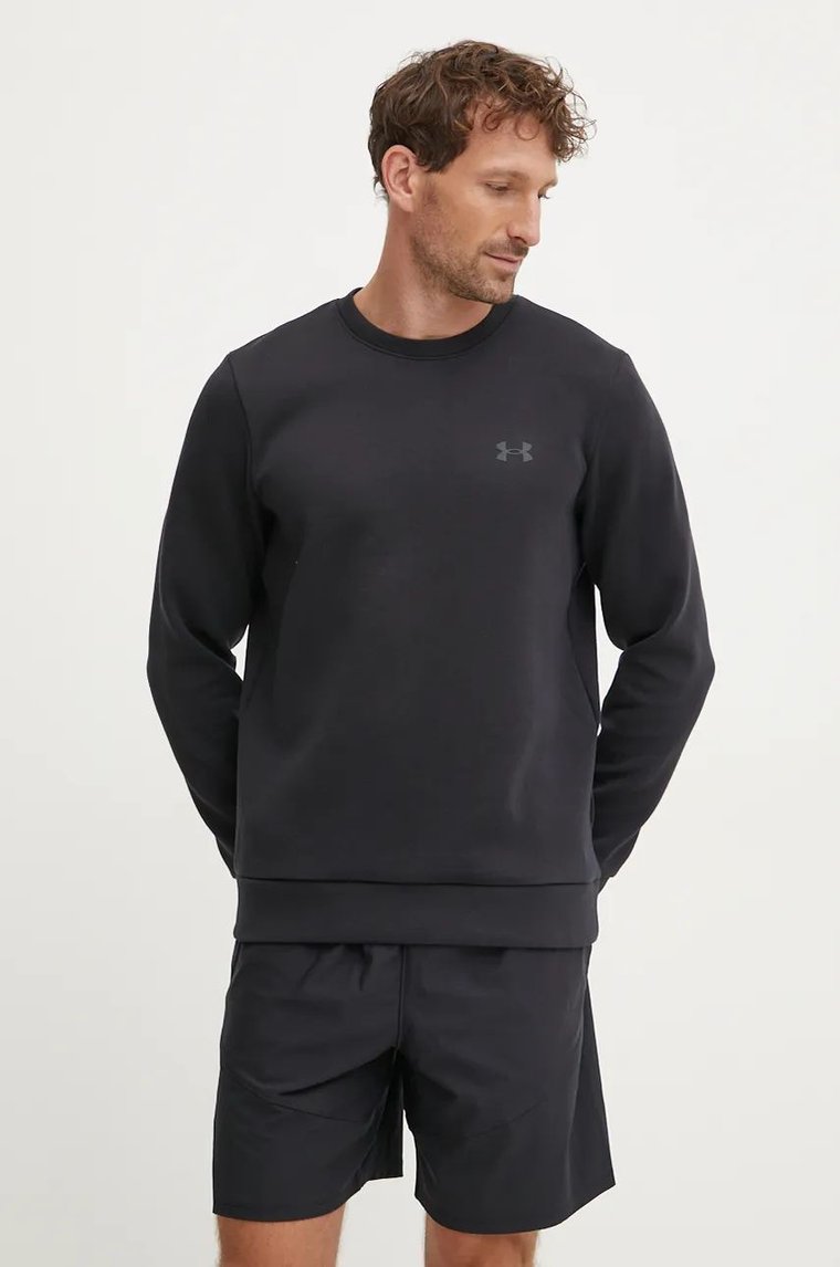 Under Armour bluza Unstoppable Fleece Crew męska kolor czarny z nadrukiem 1389351