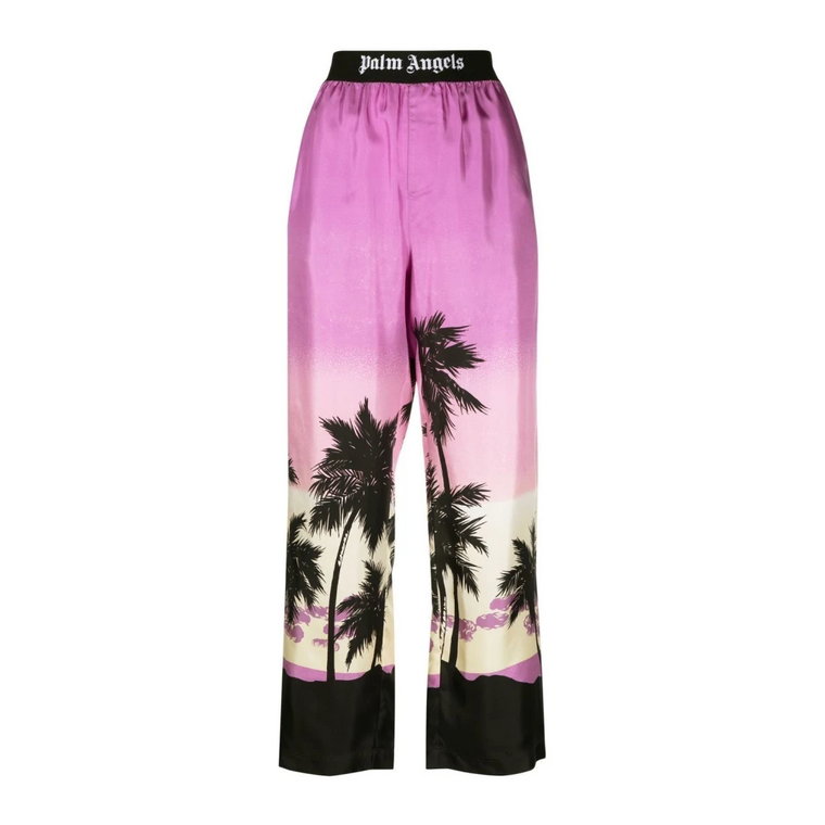 Fioletowe spodnie ze wzorem zachodu słońca Palm Angels