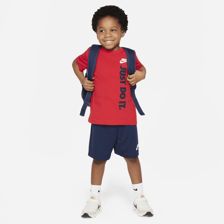 Zestaw ze spodenkami z dzianiny dresowej dla małych dzieci Nike Sportswear - Niebieski