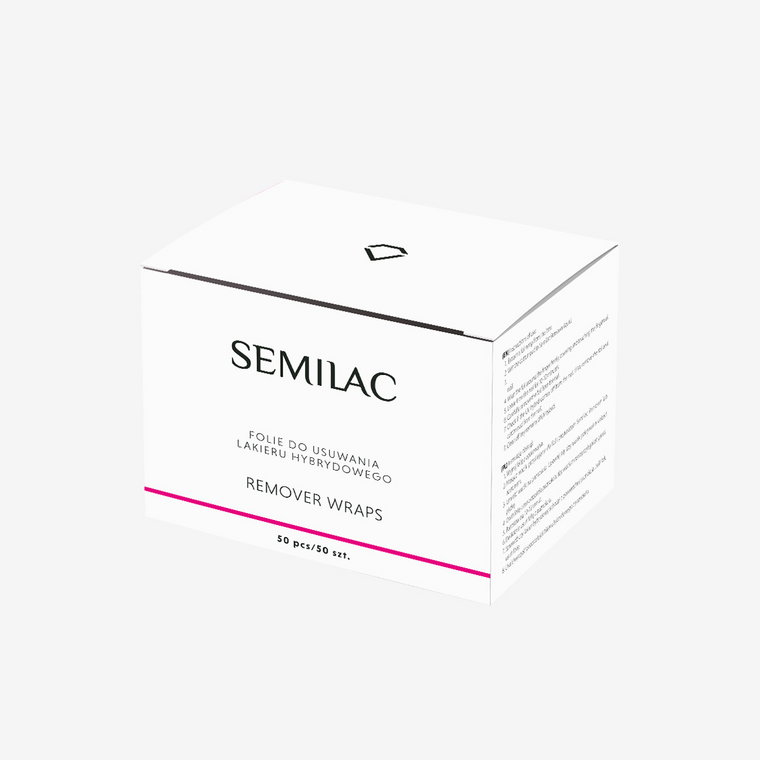 Folie do usuwania lakieru hybrydowego Semilac Remover Wraps 50 szt.