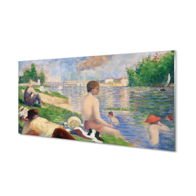 Szklany panel Sztuka plaża nad jeziorem 120x60 cm