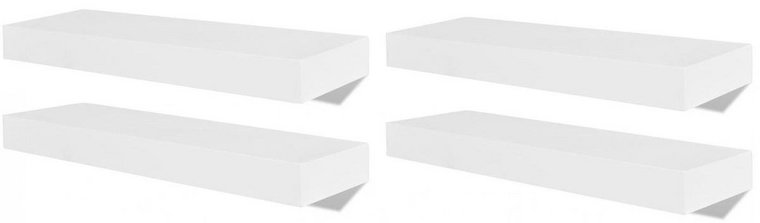 Zestaw nowoczesnych półek ściennych ELIOR Nera, biały, 3,8x20x60 cm