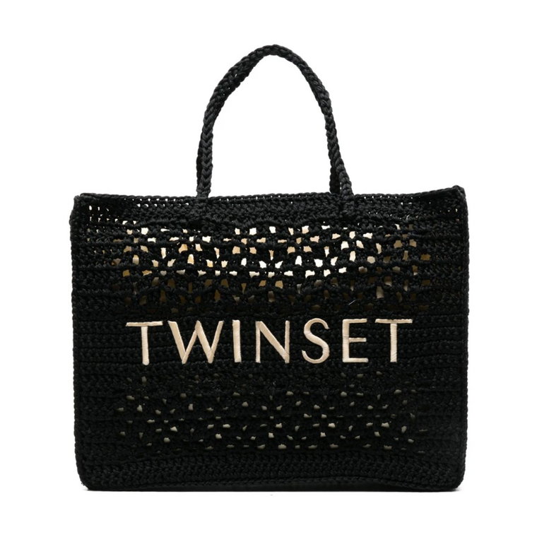 Czarna Wzorzysta Torba Twin-Set Twinset