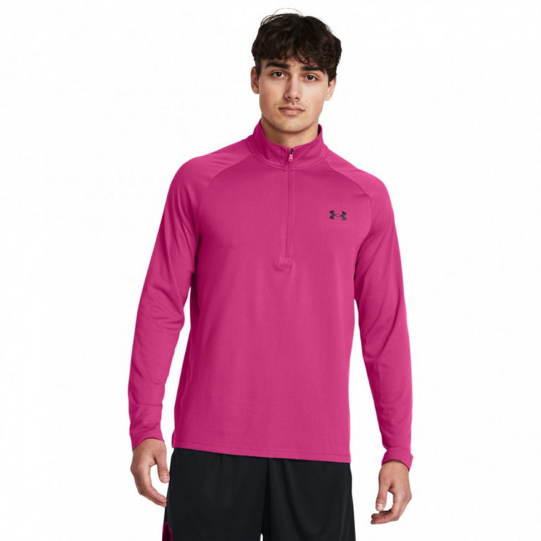 Męska bluza treningowa nierozpinana bez kaptura Under Armour UA Tech 2.0 1/2 Zip - różowa