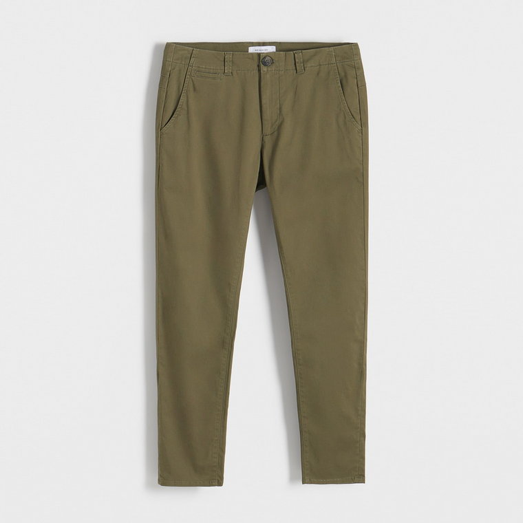 Reserved - Spodnie chino slim fit - zielony