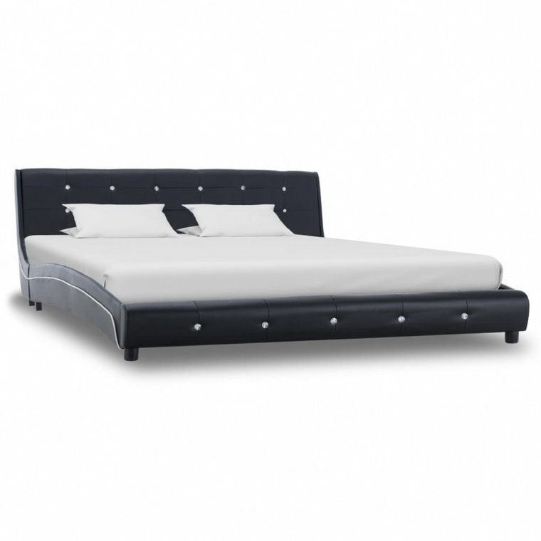 Rama łóżka, czarna, sztuczna skóra, 160 x 200 cm kod: V-280320