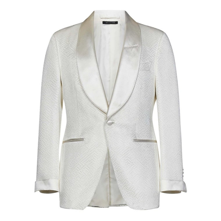 Ivory Honeycomb Viscose Suit Tom Ford