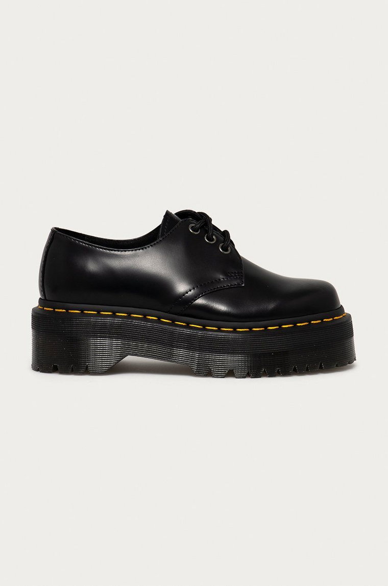 Dr. Martens półbuty skórzane 1461 Quad kolor czarny na platformie 25567001