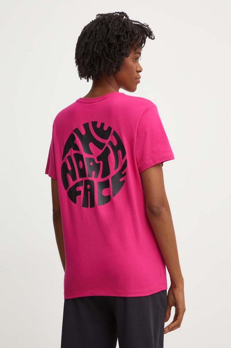 The North Face t-shirt bawełniany damski kolor różowy NF0A87F2PYI1