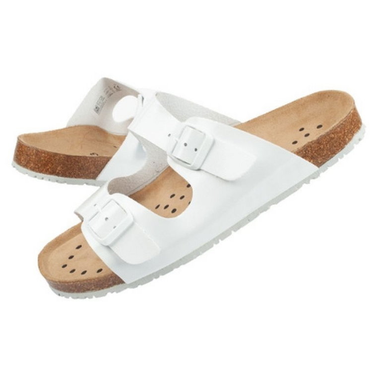 Klapki Abeba Sandals White W 8087 białe