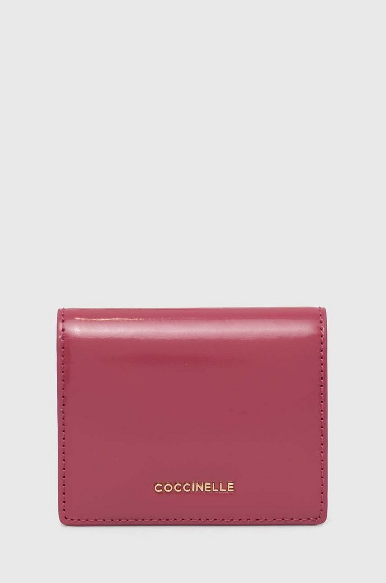 Coccinelle portfel skórzany METALLIC SHINY CALF damski kolor różowy E2 RX8 11 D3 01