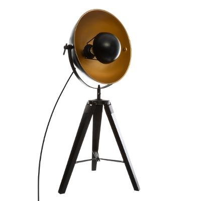 Lampa Industrialna Stołowa Trójnóg Loft Czarna