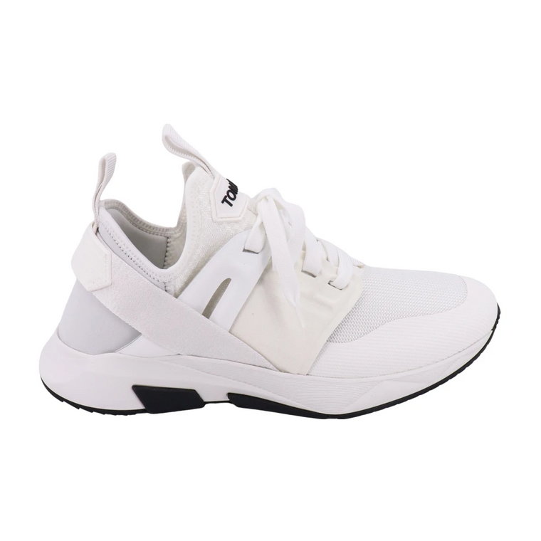 Białe Sneakersy z Nylonu i Zamszu dla Mężczyzn Tom Ford