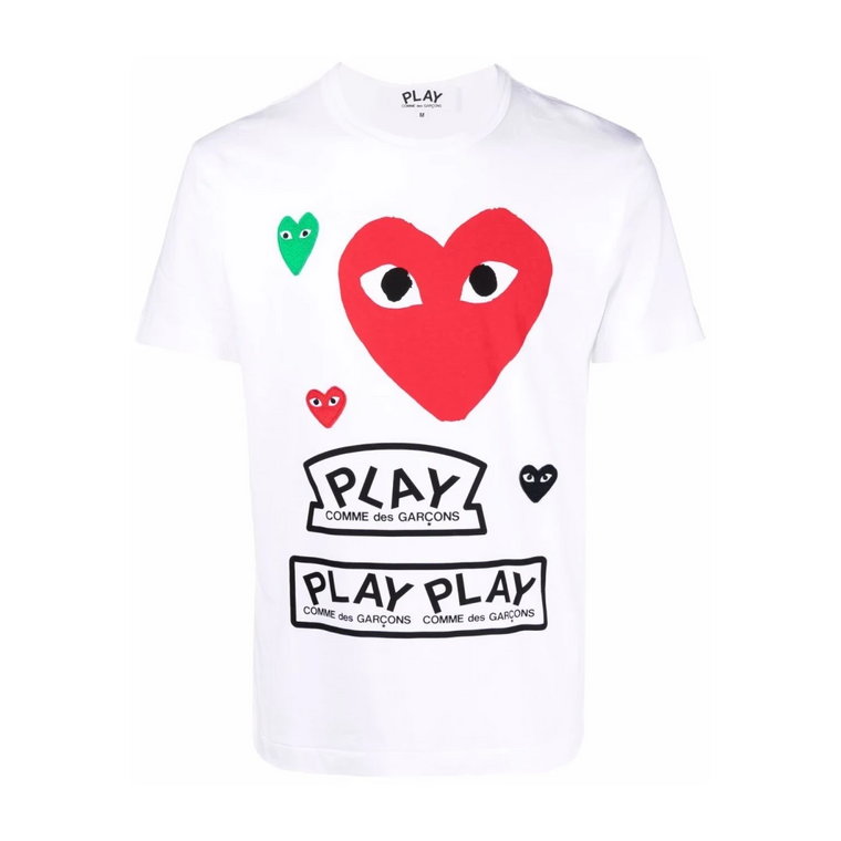 Czerwony T-shirt z nadrukiem serca Comme des Garçons Play