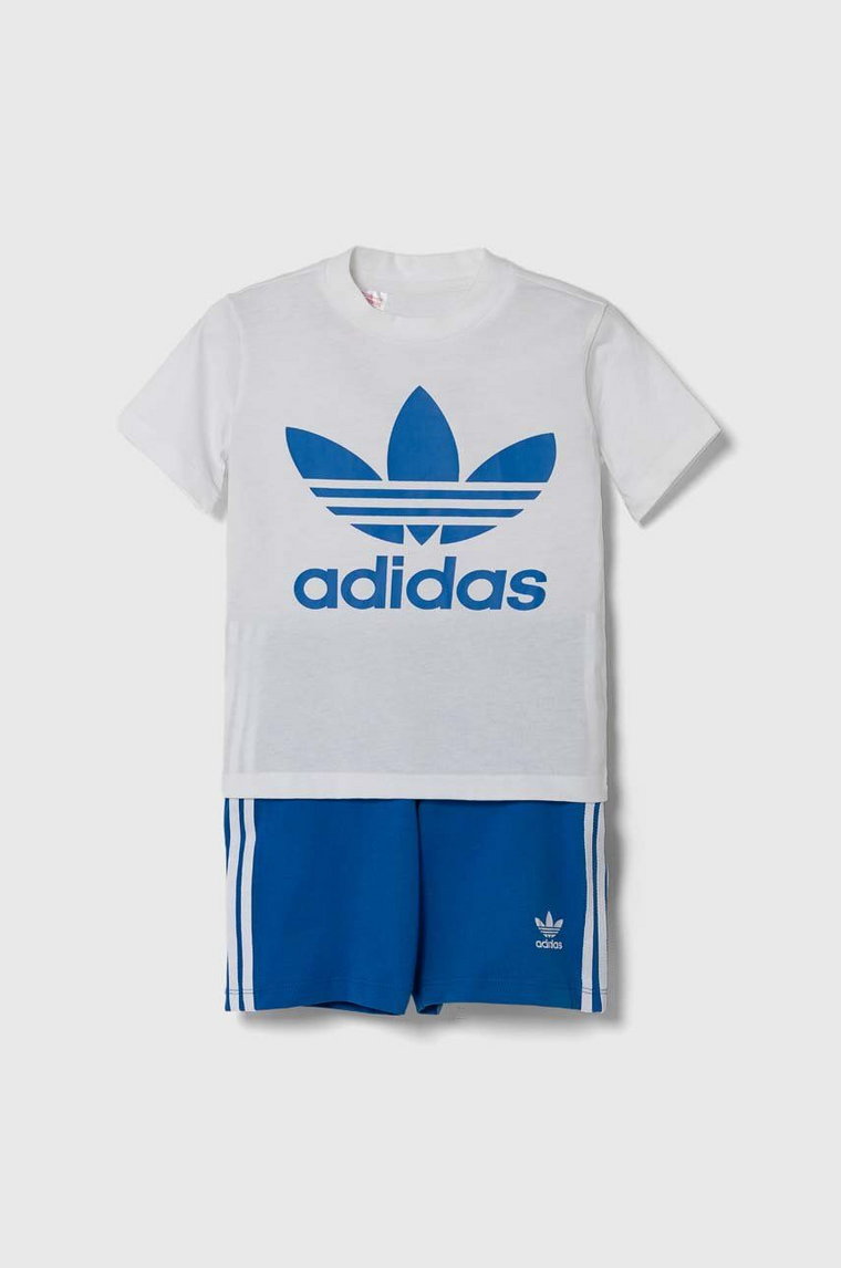 adidas Originals komplet bawełniany niemowlęcy kolor niebieski