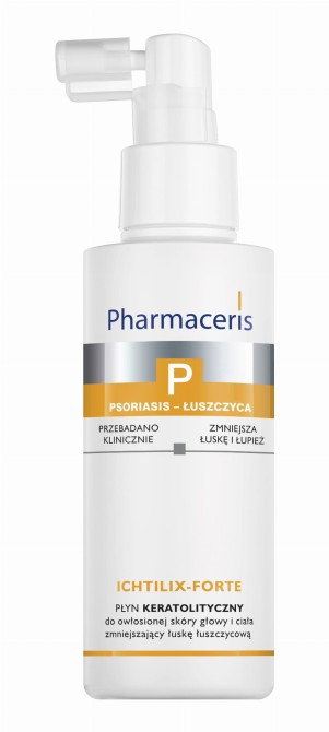 PHARMACERIS P ICHTILIX-FORTE Płyn keratolityczny Do Owłosionej Skóry Głowy i Ciała Zmniejszający Łuskę Łuszczycową - 125 ml