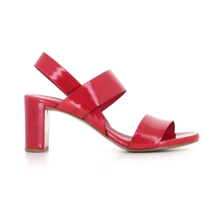 Czerwone lakierowane sandały DEL Carlo