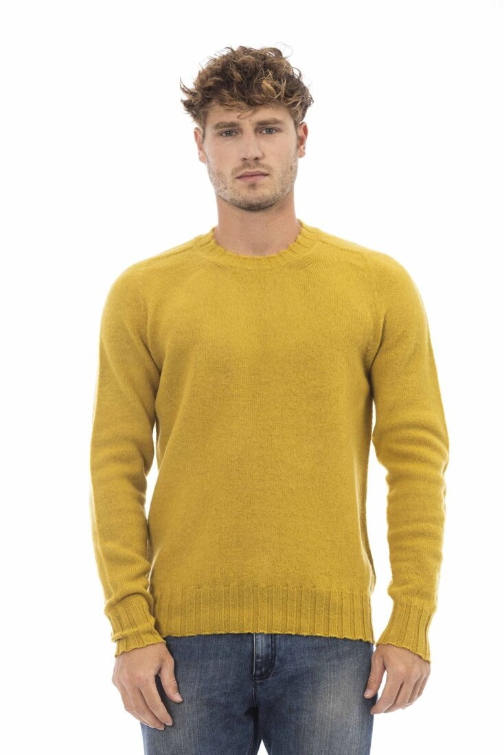 Swetry marki Alpha Studio model AU7290CE kolor Zółty. Odzież męska. Sezon: