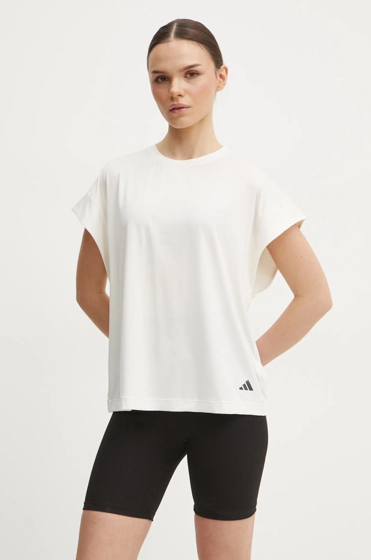 adidas Performance t-shirt do jogi kolor beżowy JL7799