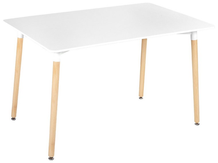 Stół do jadalni 120 x 80 cm biały z jasnym drewnem NEWBERRY
